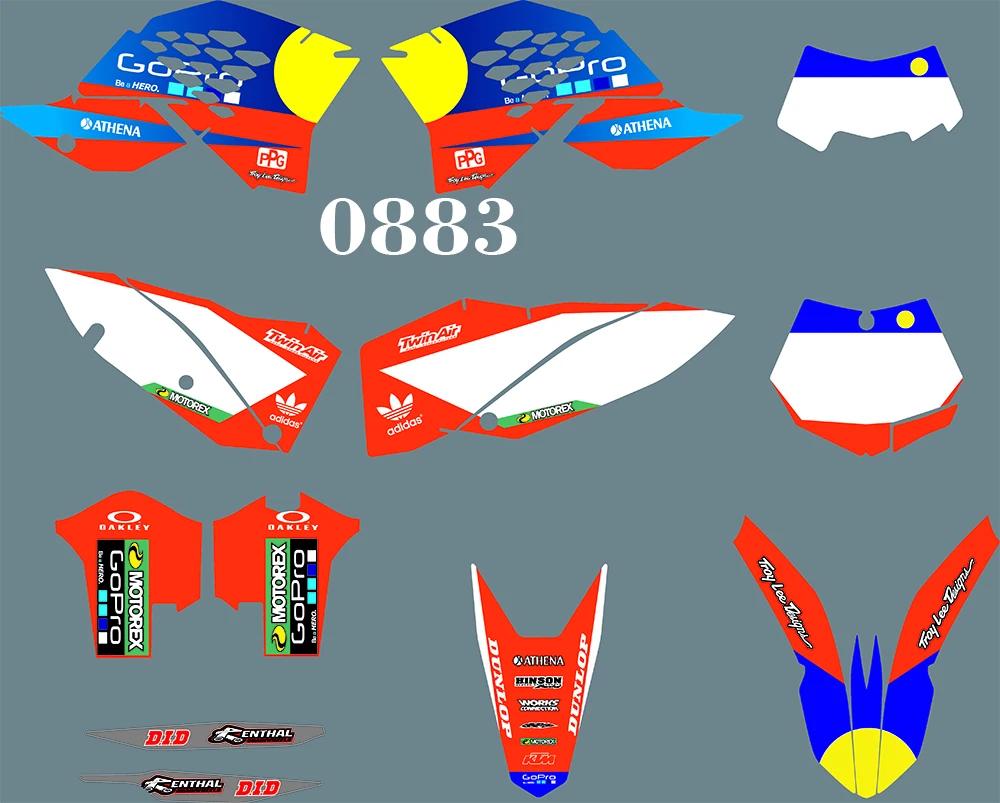 0883 мотоциклетные команды графические и фоны наклейки Наборы для KTM EXC 2008 200 92010 2011