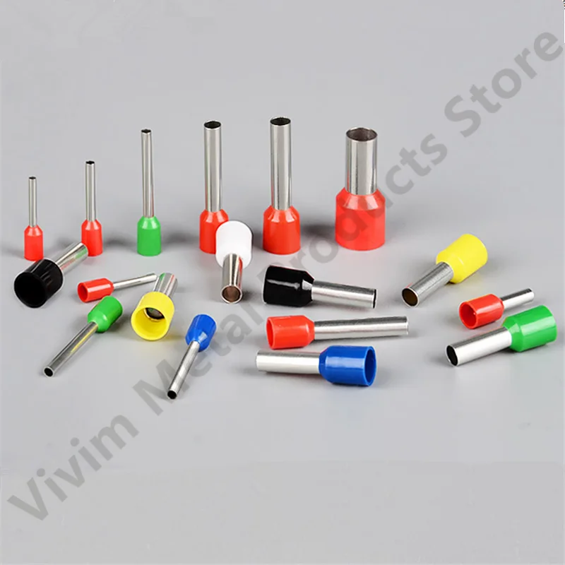 100pcs/Pack E6012 Insulated Ferrules Terminal Block Cord End Wire 10AWG Connector Electrical Crimp Terminator 6.0mm²