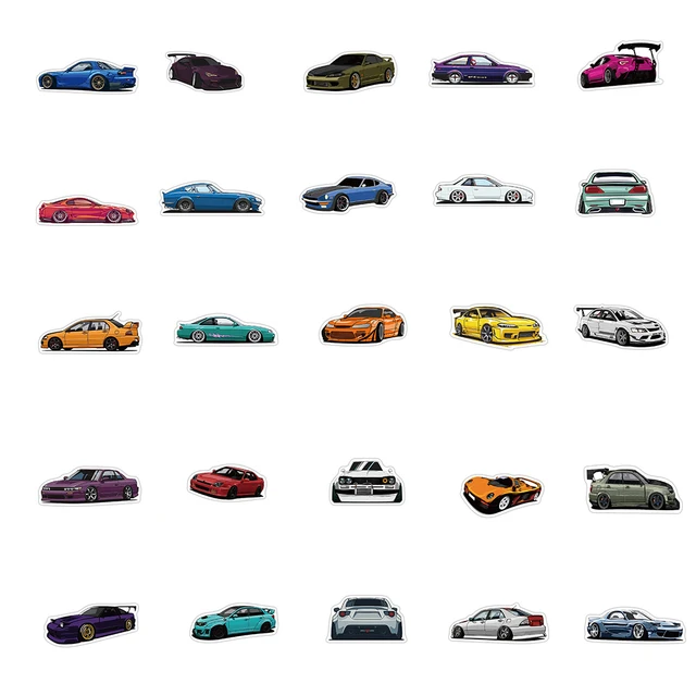 10/30/50/100PCS JDM Retrofit Racing Car Graffiti Stickers Laptop Guitar Luggage Bike Skateboard Waterproof Sticker Decal Kid Toy 6