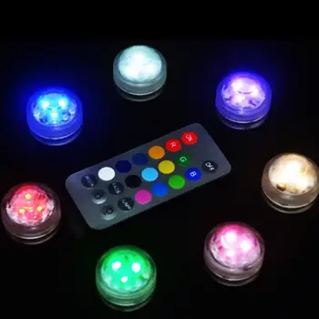 

LED Candle Light Remote Control Submersible Landscape Light Waterproof RGB Table Lamp Decoration Full Color LED Diving Light