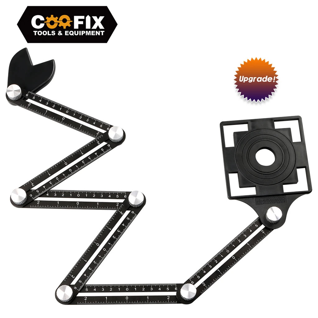 Coofix telha buraco localizador ferramenta ajustável alvenaria vidro ângulo fixo medição régua universal modelo angular 4/6/12 corrediças/dobra