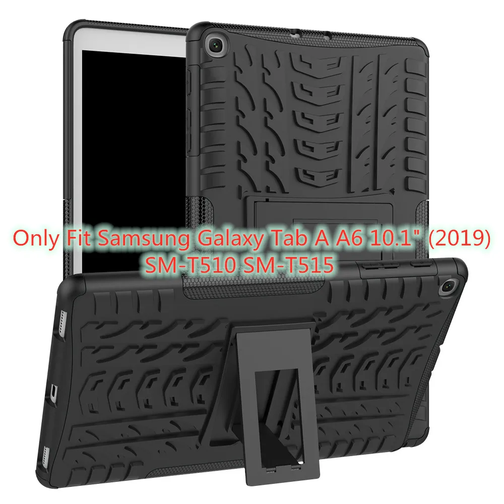 hei se T515 Шина и силикона с откидной крышкой для Samsung Galaxy Tab A A6 10,1 чехол T580 T585 T510 T515 SM-T580 SM-T585 SM-T510, коксовое покрытие+ подставка для ручек - Цвет: hei se T515