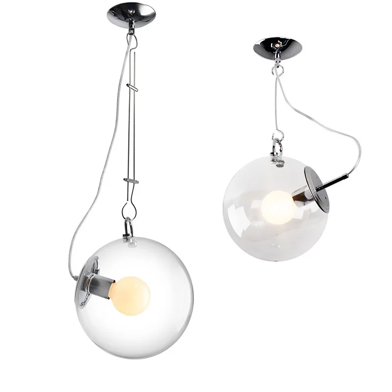 

Nordic Simple Transparent Glass LED Pendant Light Modern Dining Room Bedside Corridor Stair Interior Lighting Fixture