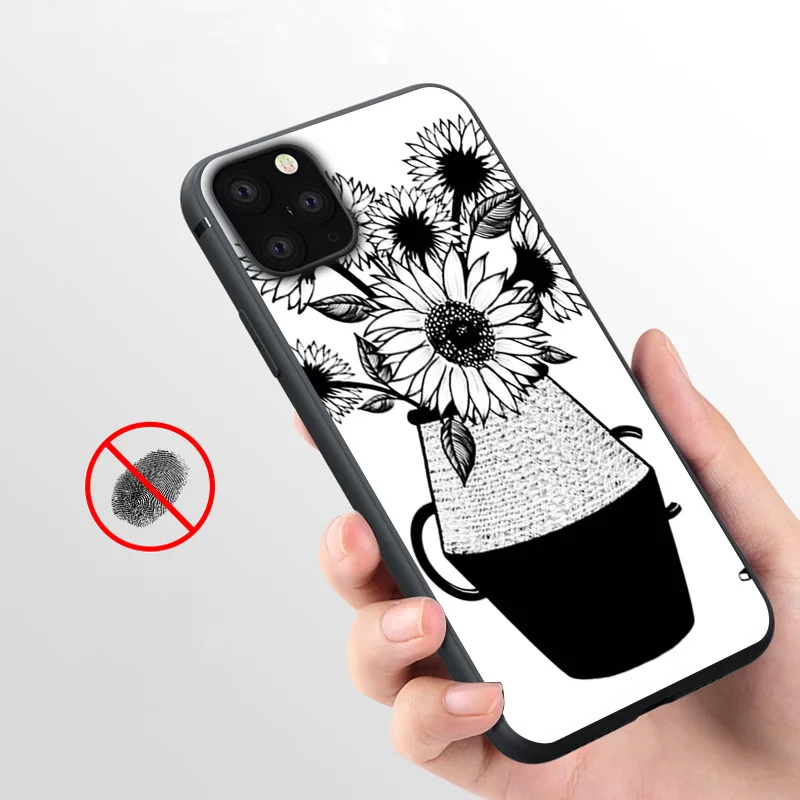 Чехол с цветочным горшком Мягкий силиконовый чехол для телефона iPhone 11 Pro Max X 5S 6 6S XR