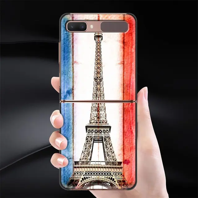 Phone Case For Samsung Galaxy Z Flip Cover ZFlip 3 5G Cover Black Hard Shell Back Luxury Capa Fundas Russia Spain France Line B11