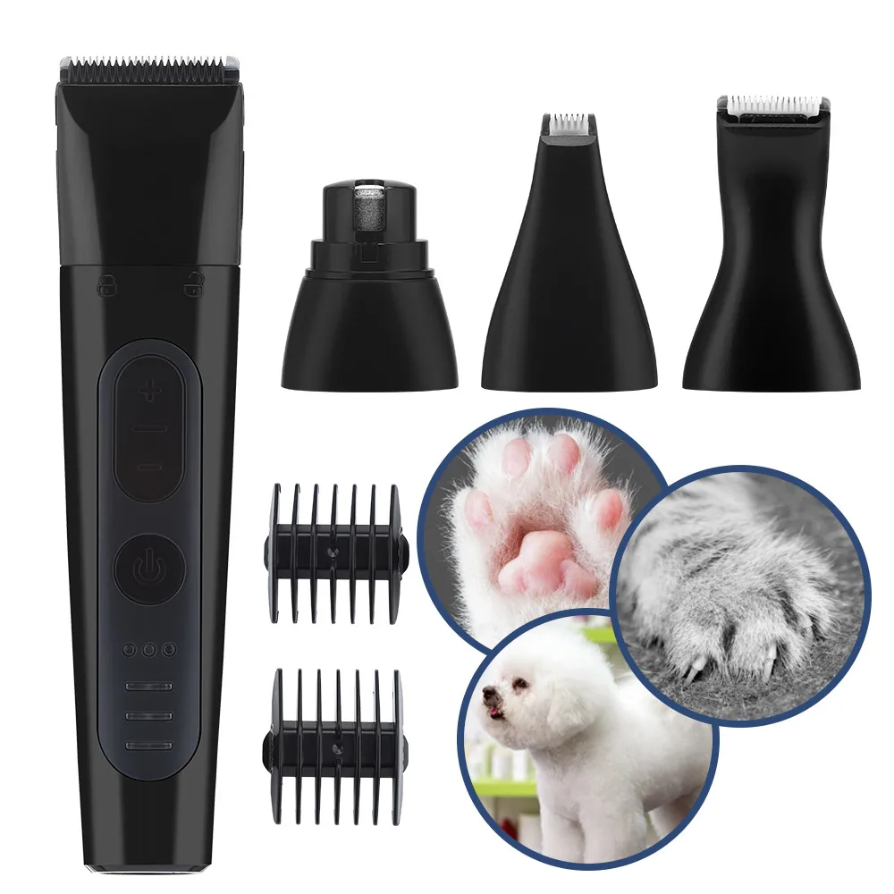 Dog Cat Hair Trimmer Paw Nail Grinder Pets Clippers Foot Nail Cutter Low Noise Dog Pet Grooming