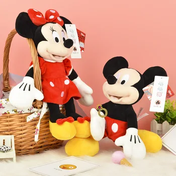 

100% Original Disney Stuffed Animals Plush Mickey Minnie Mouse Daisy Donald Duck Toy Dolls Birthday Christmas Gifts Children Kid