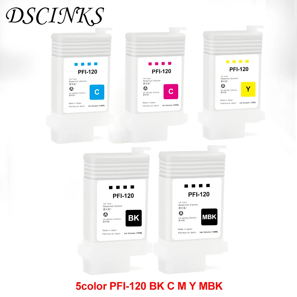 

PFI 120 Refillable Ink Cartridge for Canon TM200 TM205 TM300 TM305 200 205 300 305 printer with chips