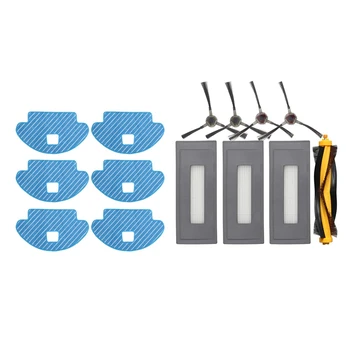 

6 Pcs Mop Pads Compatible for Ecovacs Deebot Ozmo 930 Robotic & 1 Main Brush 3 High Efficiency Filters 4 Side Brushes