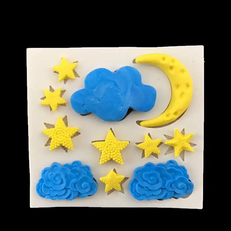 Nube Estrella Luna Forma Fondant Pastel Molde De Silicona Diy