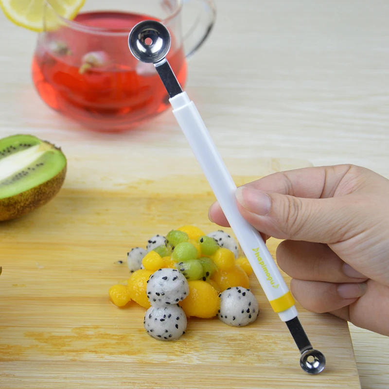 Melon Scoop Melon Baller Mini Apple Ball Digger Melon Spoon Ice Cream Dig Scoop Stainless Steel Double-end