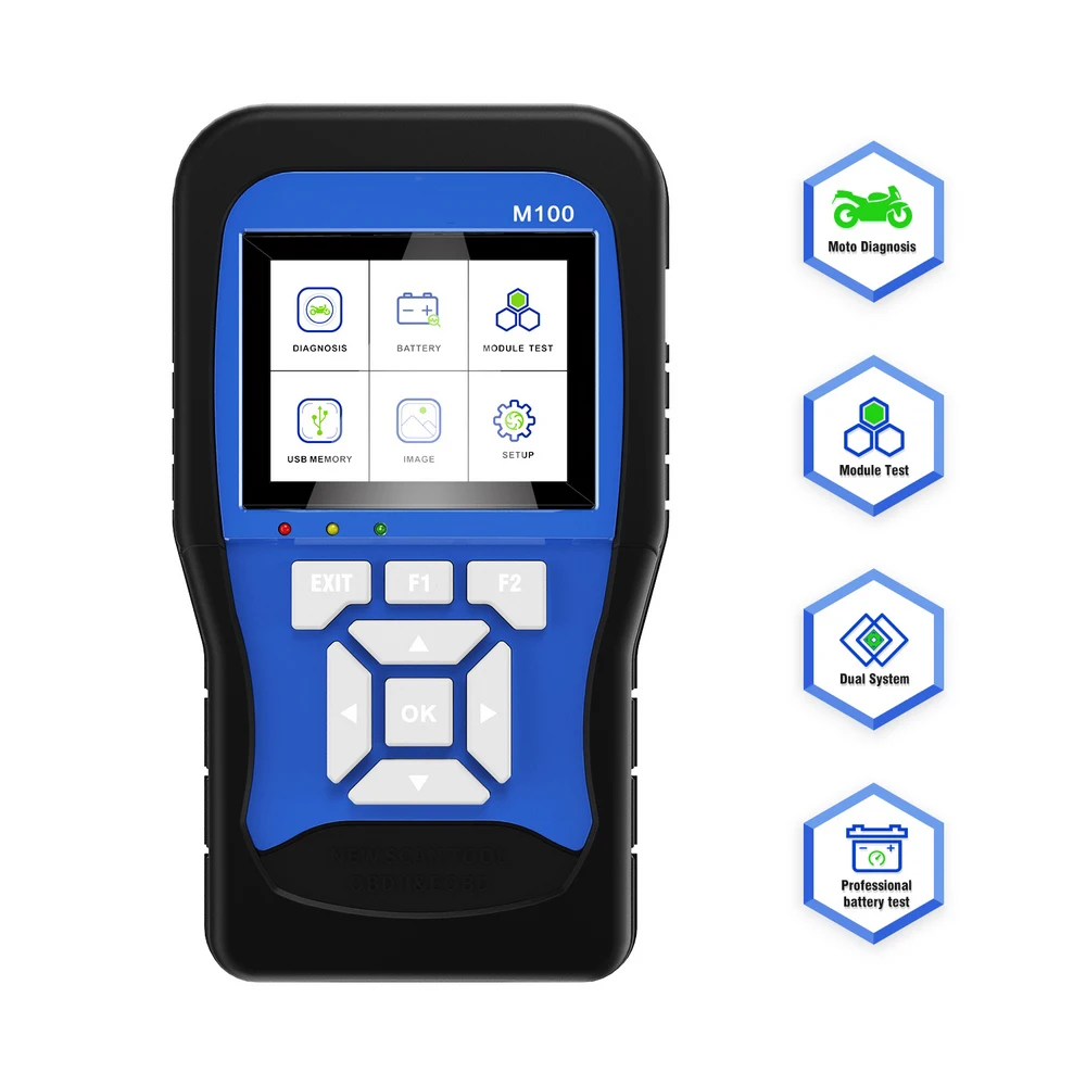 

M100 Motorcycle OBD Auto Scanner Code Reader Diagnosis Tool SYM,Honda,Yamaha,Suzuki,Kymco, Kawasaki,Hartford,PGO,KTM