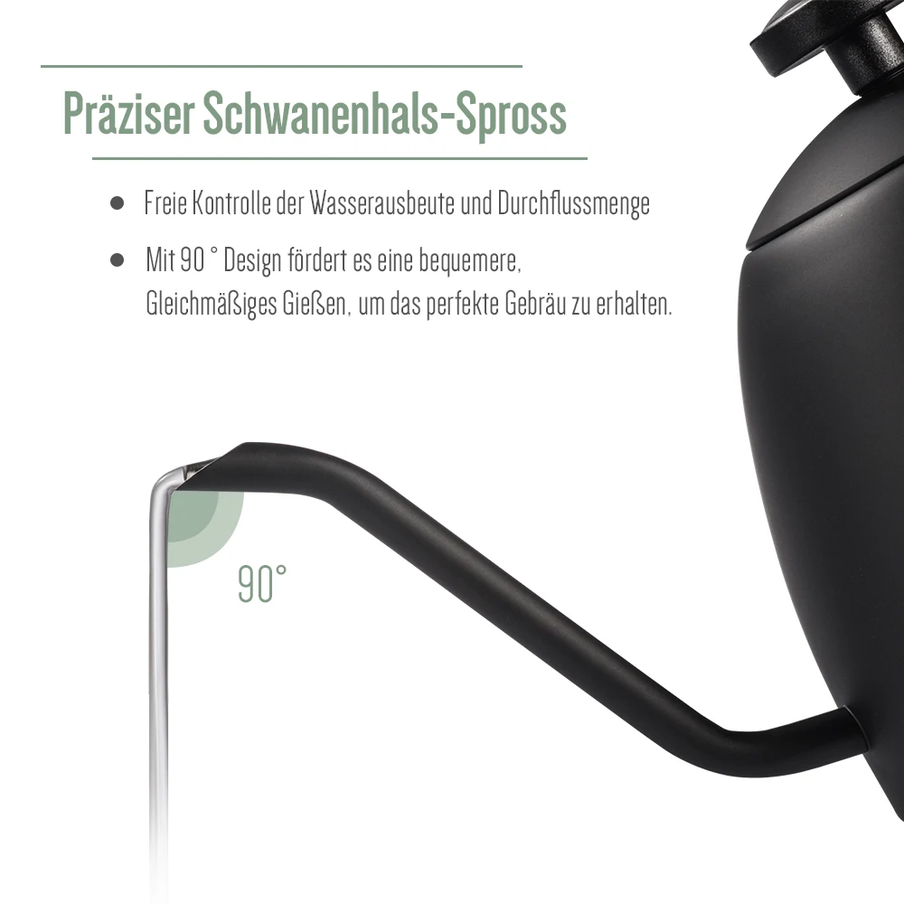 Coffee Kettle 1.5L 1.2L 1.0L Pour Over Coffee Tea Pot Kettle Drip Kettle Gooseneck Stainless with Thermometer Insulated Handle