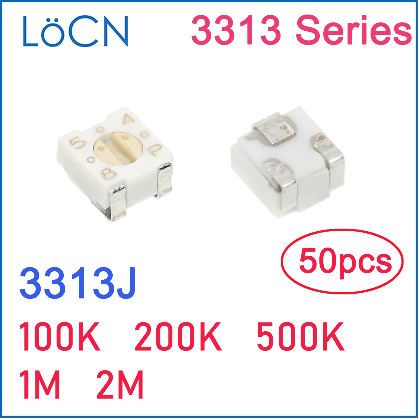 

Триммер 3313J 3*3, 100K, 200K, 500K, 1 м, 2 м, триммер SMD, Обрезной потенциометр 3313J-1-104E