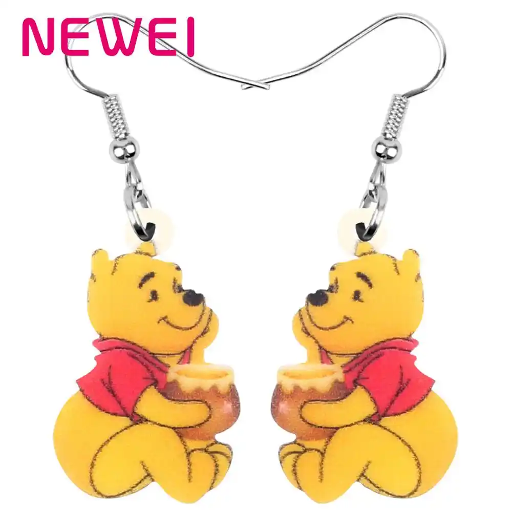 Newei acrílico dos desenhos animados anime urso brincos gota balançar decoração jóias para meninas adolescentes crianças charme festa presente acessório
