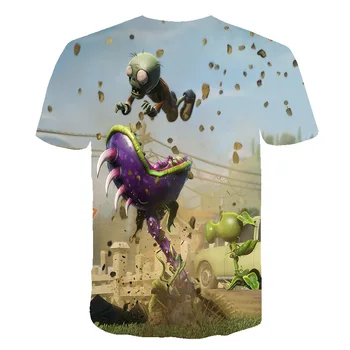 

Cool cartoon 3D design T-shirt children cartoon plants vs zombies summer T-shirt junior boys girls T-shirt casual shirt T-shirt