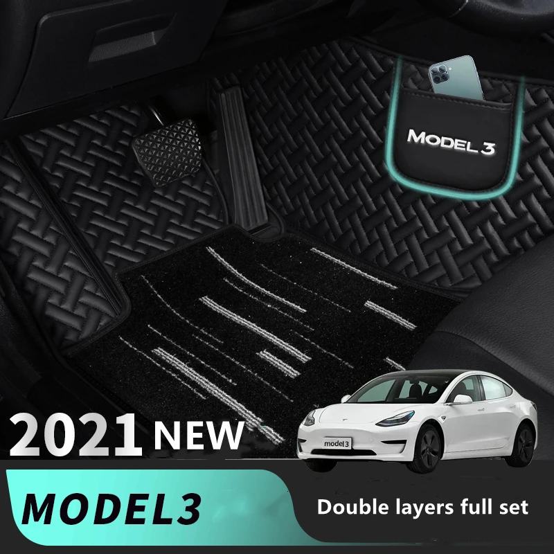 Tesla Model 3 Custom Fit Car Accessories Floor Mat Interior ECO Material For Double Layers High