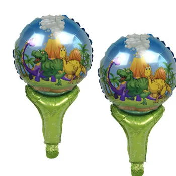 

(100pcs/lot) hand cheering dinosaur foil balloons for kid toys wholesale dinosaur party balloons for child birthday balloons