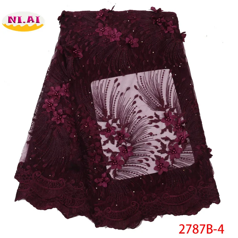 African 3d Lace Fabric Newest Dresses Tulle Nigeria Bridal Fashion Show Pattern Mr2787b | Дом и сад