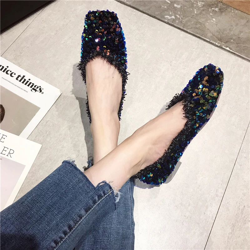 Женская обувь на плоской подошве; scarpe donna; модная женская обувь; шикарные женские лоферы без застежки; женская обувь с квадратным носком - Цвет: AS SHOW