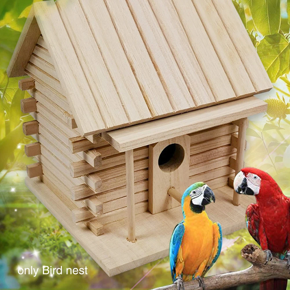 DIY открытый Cockatiels деревянный ящик теплый попугай Птичье гнездо Садовый дом кровать клетка Украшение Висячие товары для домашних животных
