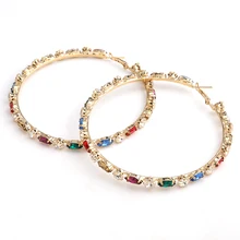 

JIJIAWENHUA Fashion New Metal Rhinestone Round Claw Chain Earrings Female Campus Style Temperament Jewelry