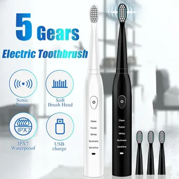 

Powerful Electric Toothbrush Rechargeable 41000time/min Ultrasonic Washable Electronic Whitening Waterproof Teeth Brush