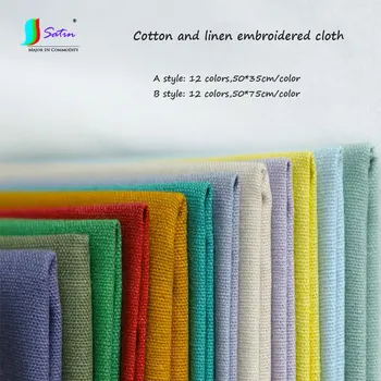

Handmade Diy Home 12 Different Colors,Commonly Used European Style Plain Coloured Cotton Linen Embroidery Cloth Set S0451L