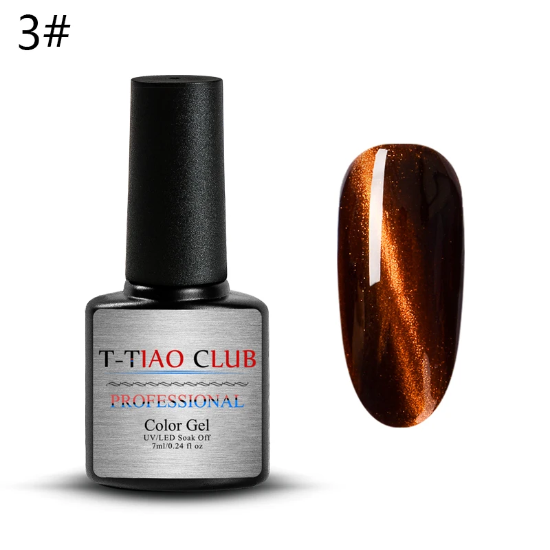 T-TIAO CLUB 6 мл магнит 7D Хамелеон для использования с магнитом Гель-лак для ногтей с эффектом «кошачий глаз» лак стойкий Сияющий лазер замочить от УФ-гель для дизайна ногтей лак - Цвет: TK1017