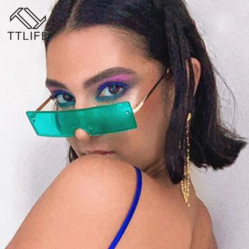 

TTLIFE 2020 Rectangle Sunglasses Women Brand Designer Black Red Clear Lens For Sexy Female Retro Eyewear UV400 Oculos De Sol