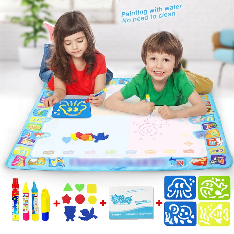 100*100cm grande taille eau planche à dessin tapis peinture avec eau Doodle stylo Non toxique coloriage dessin jouets pour enfants
