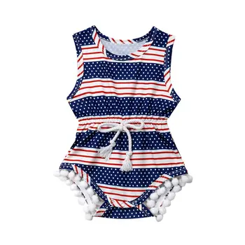 

Infant Baby Girl 4th of July Outfits Romper Jumpsuit Clothes Sunsuit Summer Style Infant Baby Girls 2pcs