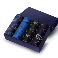 4 шт./компл. Высококачественная брендовая одежда, трусы-боксеры, мужское нижнее белье, c выпуклой частью для мужчин, боксеры, шорты, сексуальный мягкий мужские трусы с принтом с бантами; дышащие трусы