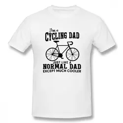 Велоспорт папа, как нормальный папа за исключением намного круче футболка Для мужчин Повседневное модные Для Мужчин's базовый с коротким