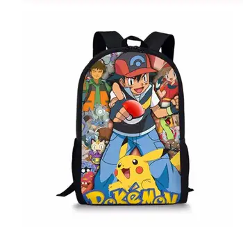 

Children's Backpack Pokemon Print Pattern Students School Bags Cartoon Animal Print Teenagers Book-Bag Mochila Travel Bag