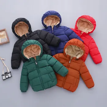 

Fleece Winter Parkas Kids Jackets For Girls Boys Warm Thick Velvet Children's Coat Baby Outerwear Infant Overcoat
