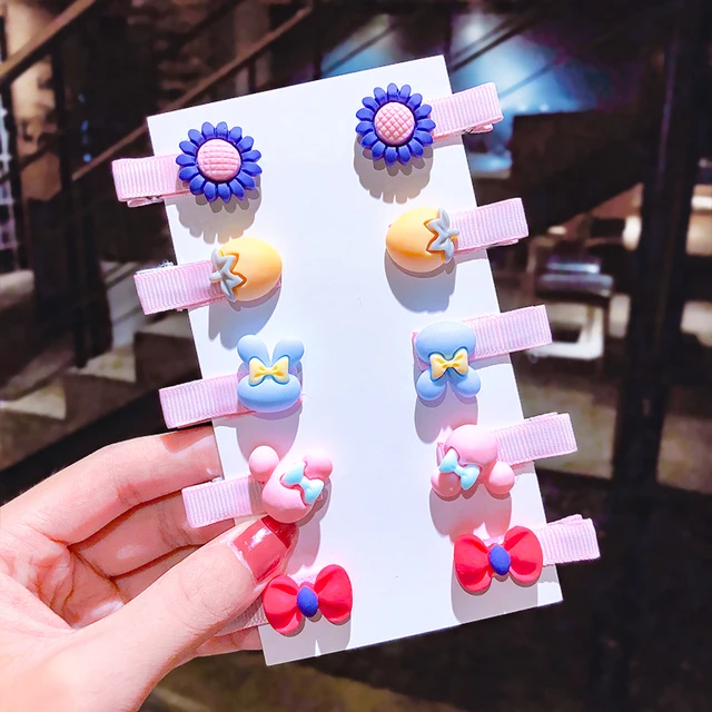 10PCS/Set New Girls Cute Cartoon Ice Cream Unicorn Hair Clips Kids Lovely Hairpins Headband Barrettes Fashion Hair Accessories 23