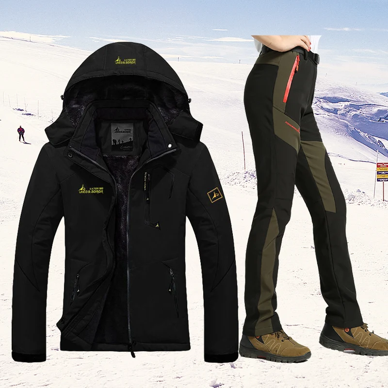Winter Ski suit Women High Quality Ski Jacket +Pants Snow Warm Waterproof Windproof Skiing Snowboarding Female Ski Suits