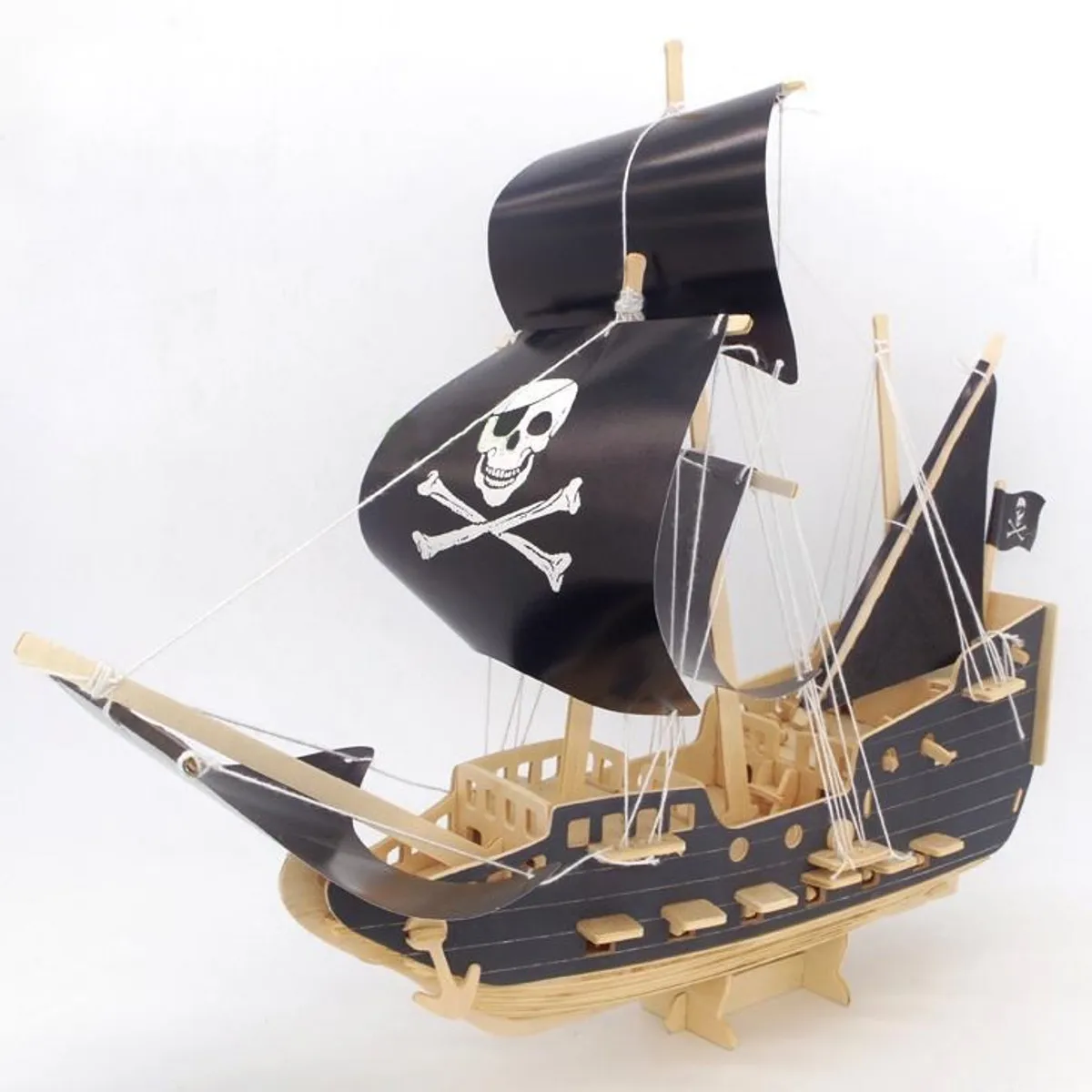 Educational Toys DIY 3D Wood Puzzles Smilelove Pirate Ship Wooden Models,3D Wooden Sailing Ships Models Puzzle-Brain Teaser Puzzles Kids Wooden Building Wood Craft Kits