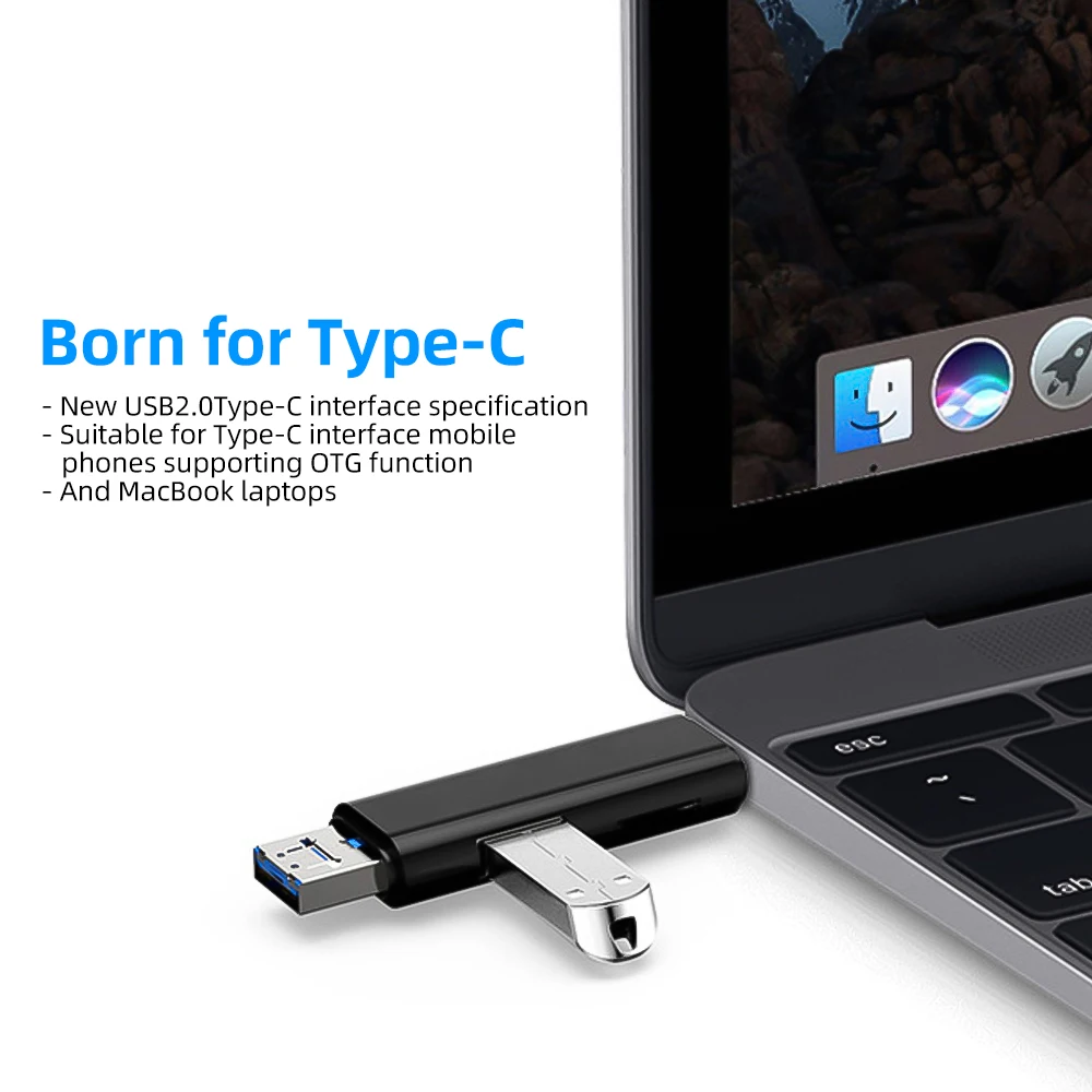 ANKNDO 3в1 кардридер USB 2,0 OTG адаптер Micro USB-Type C адаптер для мобильного телефона карта памяти TF кардридер USB кардридер ПК
