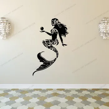 

Fairy Story Window Sea Wall Decal Mermaid Nautical Creative Home Decor For Kids Girls Bedroom Bathroom Vinyl Stickers cx509
