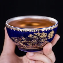 90 мл 999 чистый серебряный чайный стаканчик креативный эмалированный цветной чайный набор кунг-фу ручной работы керамический мастер чашка маленькая чайная чаша посуда для напитков чайная посуда