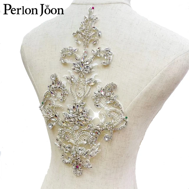 Gold Rhinestone Sewing Applique  Rhinestone Applique Dresses - 1piece  Silver Crystal - Aliexpress