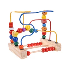 Детские деревянные мини-игрушки с бусинами, Обучающие Игрушки для раннего развития, разноцветные Развивающие детские игрушки Монтессори
