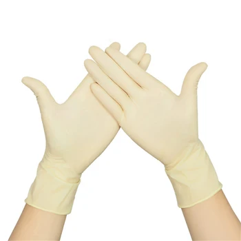 

100pcs Disposable Latex Gloves White Non-Slip Acid And Alkali Laboratory Rubber Latex Gloves Household Cleaning Products
