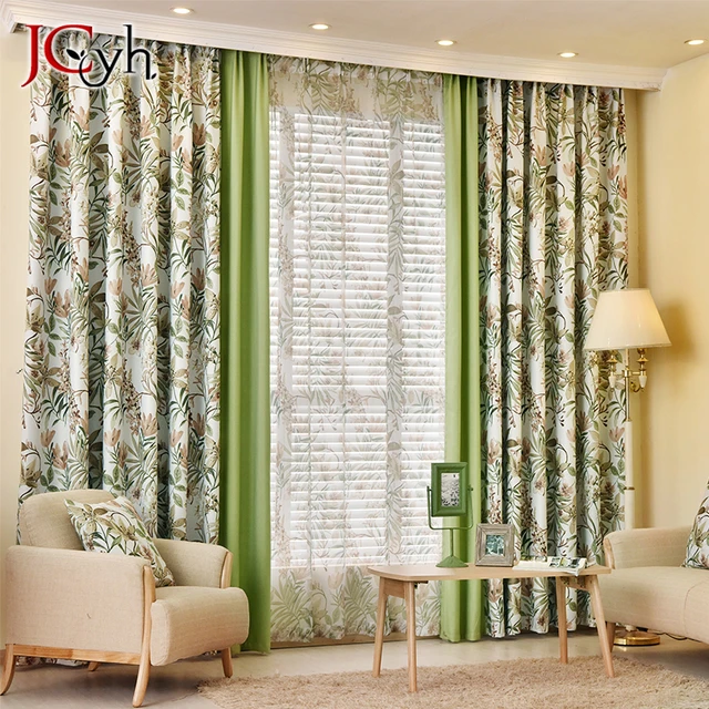 Cortinas Estampadas De Hojas De Colores Para Sala De Estar, Dormitorio  Americano, Tratamiento De Ventana - Cortina - AliExpress