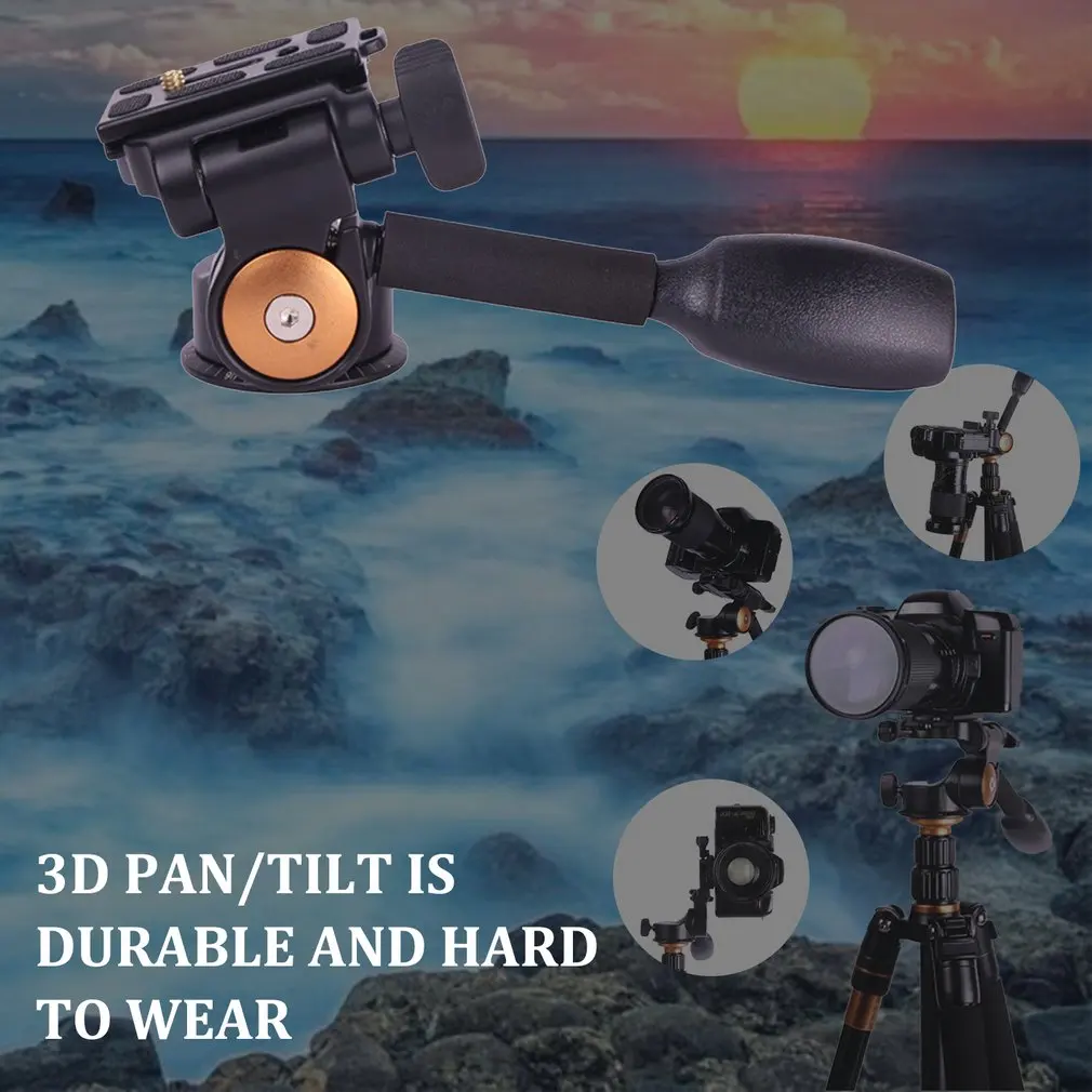 Q08 видео шаровая Головка для штатива-трипода из 3-ходовая рулевая колонка с пластиной быстрого крепления для камеры для DSLR Камера штатив
