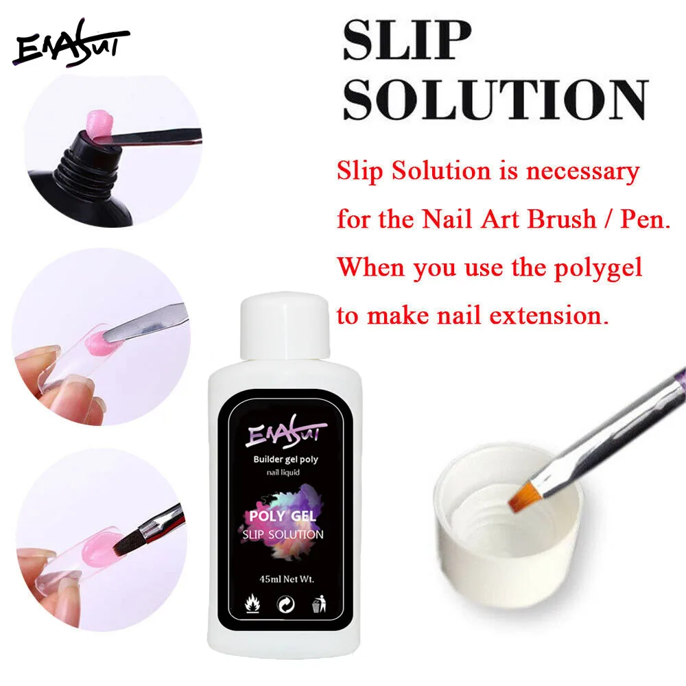 ENASUI 2*45ml Nail Polish Gel Liquid Slip Solution Gel Brush Cleaner Nail Extension UV Gel DIY Manicure Professionial
