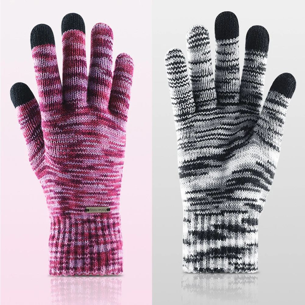 Унисекс зимние вязаные перчатки с сенсорным экраном новейший модный для смартфона планшет полный митенки для пальцев