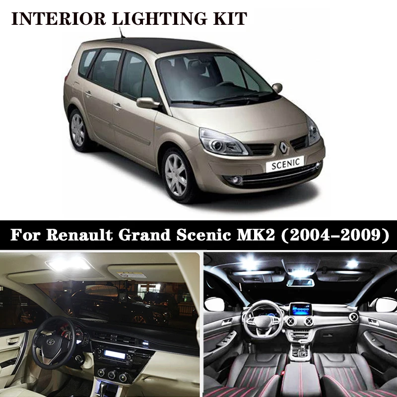 Светодиодный купольный светильник 18 шт. без ошибок для салона Renault Grand Scenic II 2 MK2 (2004